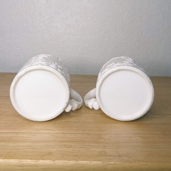 Vintage White Napco Coffee Mugs Set of 2 - Picture 4 of 6